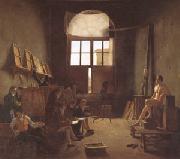 Leon-Matthieu Cochereau Interior of the Studio of David (mk05) Spain oil painting artist